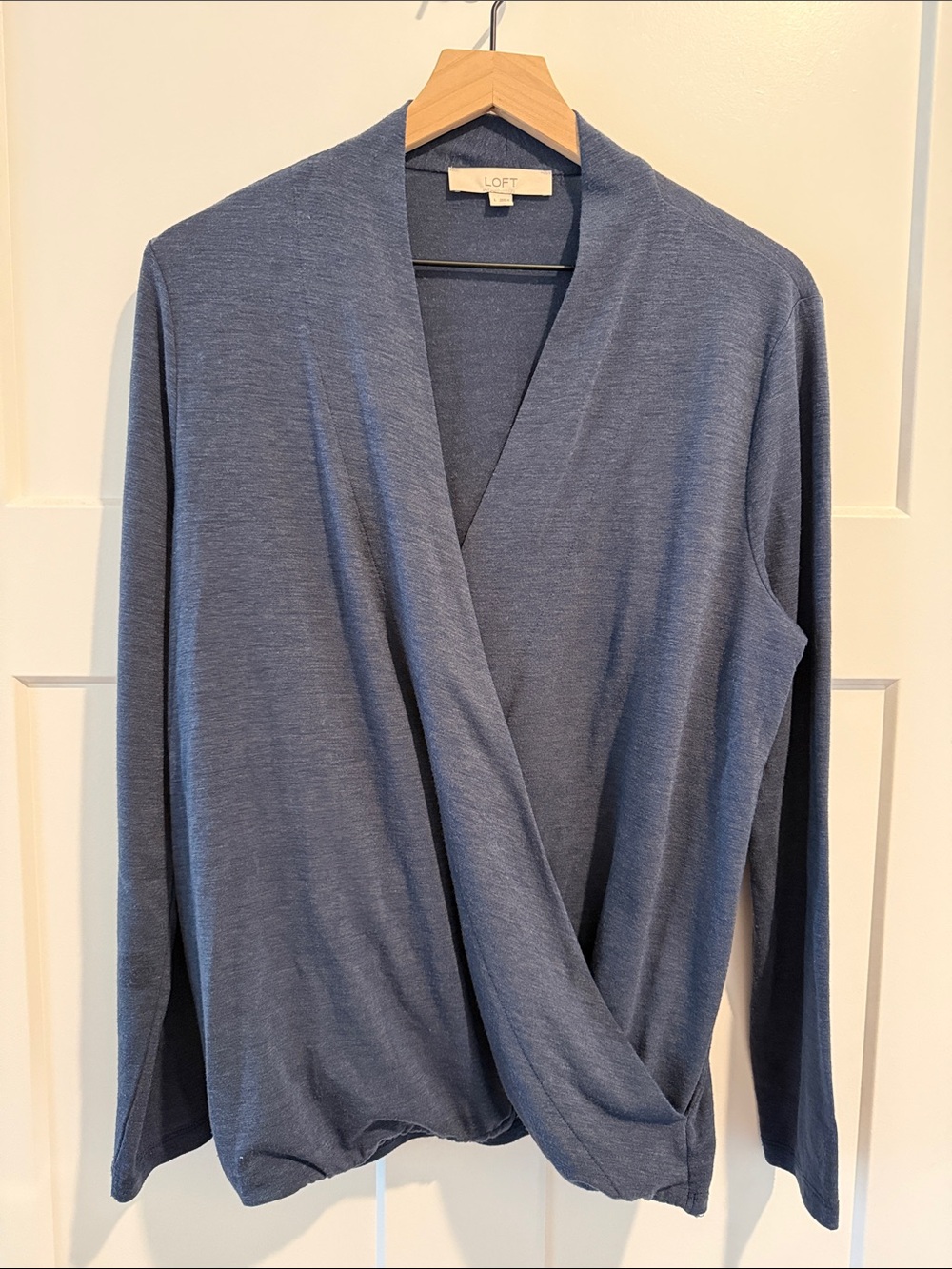 LOFT Navy Blue Wrap-Front Lightweight Cardigan